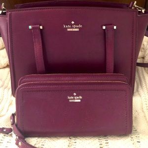 Gorgeous maroon Kate Spade Satchel and wallet